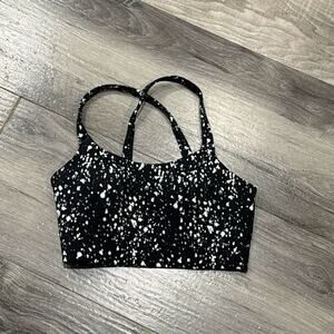 Pit Viper Underground Key Player Sports Bra Black White Spatter Print Size XS